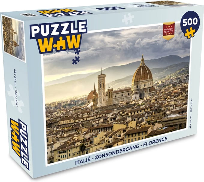 Puzzel Italië - Zonsondergang - Florence - Legpuzzel - Puzzel 500 stukjes
