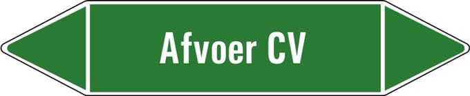 Afvoer CV leidingmarkering op vel 126 x 26 mm - 5 per vel