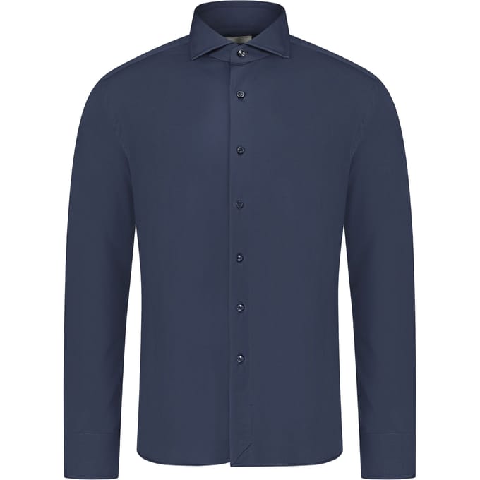 Xacus  Lange Mouw Overhemden Donkerblauw Act520ml/11460