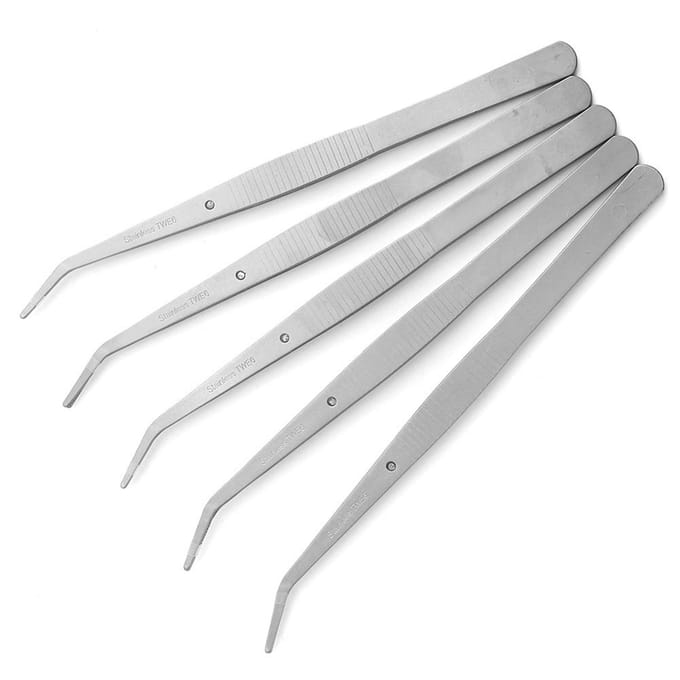 5 stuks Gebogen Pincet Roestvrij Staal Positioneringspincet Naaimachine Accessoires gray