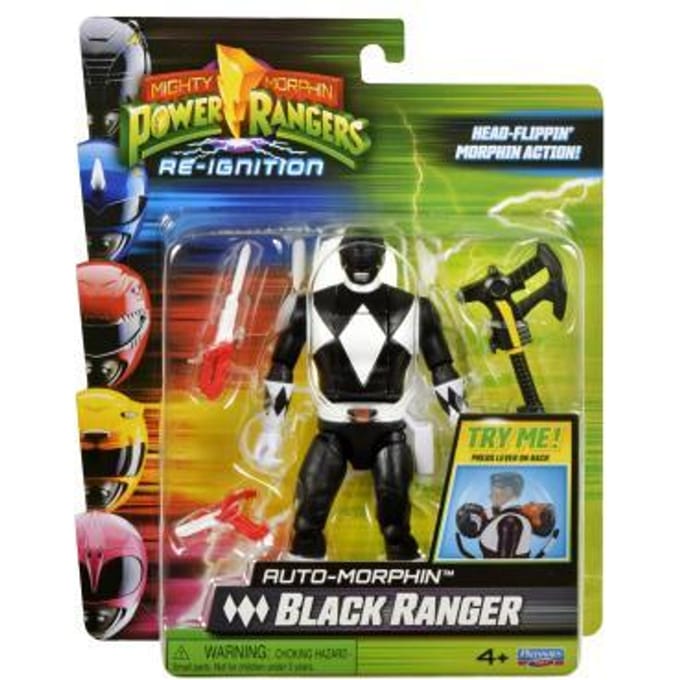 Playmates Mighty Morphin Power Rangers Action Figure Auto-Morphin Black Ranger 12 cm Action Figuur