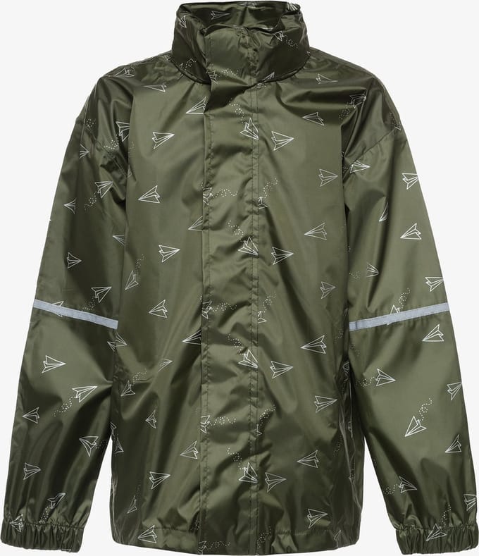 Mountain Peak kinder regenjas - Groen - Met capuchon - Ritssluiting - Maat 170/176