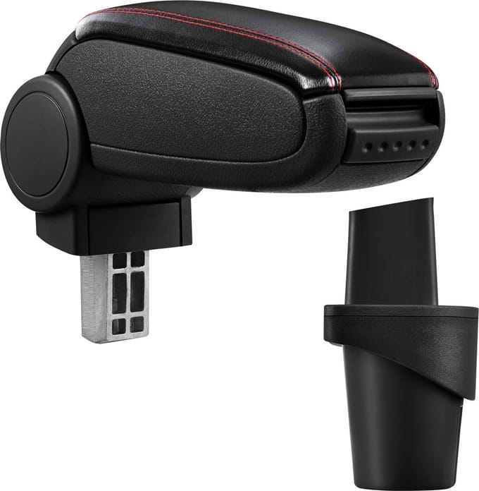 Armsteun-VW Touran-Caddy-2K-2003-kunstleer-zwart+rood stiksel