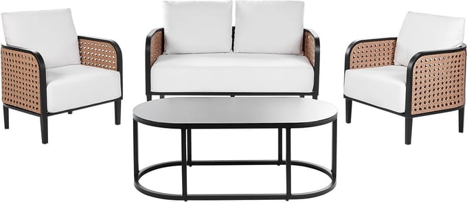 MONTEFALCO - Loungeset 4-zits - Gebroken wit - Aluminium