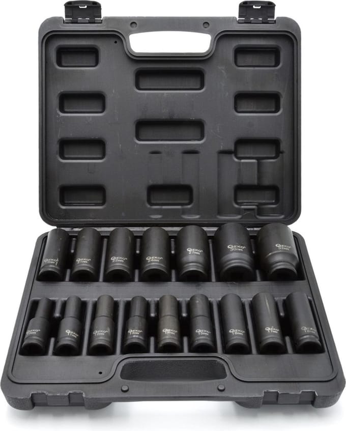 GEKO Langdurige dopsleutelset - 6-punts - Cr-V staal - 16-delig - 10-32 mm