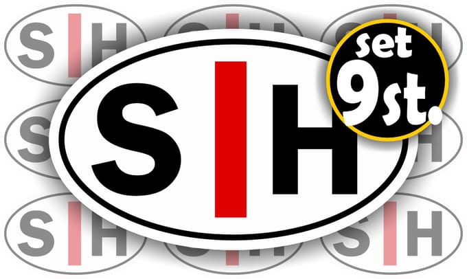 JERMA - SH -Slechthorend -Sticker - set 9 st - 6.5 x 4 cm - Weerbestendig - Krasbestendig - Zelfklevend