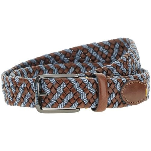 Paul & Shark Riem Leather Trimmed Woven Belt Licht Blauw - Bordeaux / male