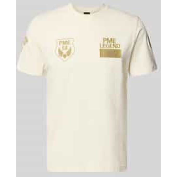 T-shirt met ronde hals en stitchings