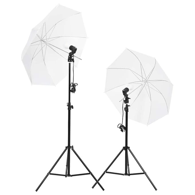 vidaXL - Studioverlichtingsset - met - statieven - en - paraplu's