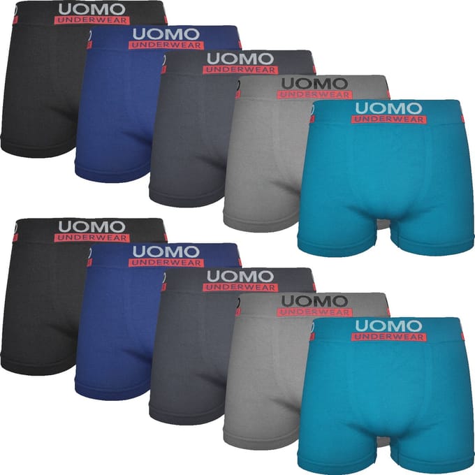Boxershorts Heren Microfiber - 10-pack - Zwart Blauw Grijs - Maat M/L - Heren Ondergoed | Multipack