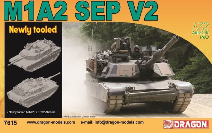Dragon Modelbouwpakket Militaire voertuigen - 7615 M1A2 Abrams SEP V2 Tank Plastic - 1:72 - Modelbouw