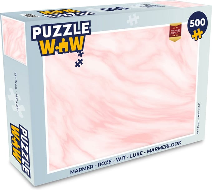 Puzzel Marmer - Roze - Wit - Luxe - Marmerlook - Legpuzzel - Puzzel 500 stukjes