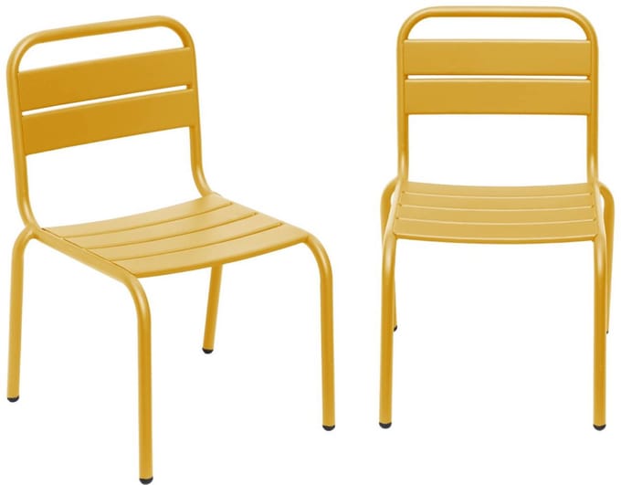 sweeek - Set van 2 metalen kinderstoelen