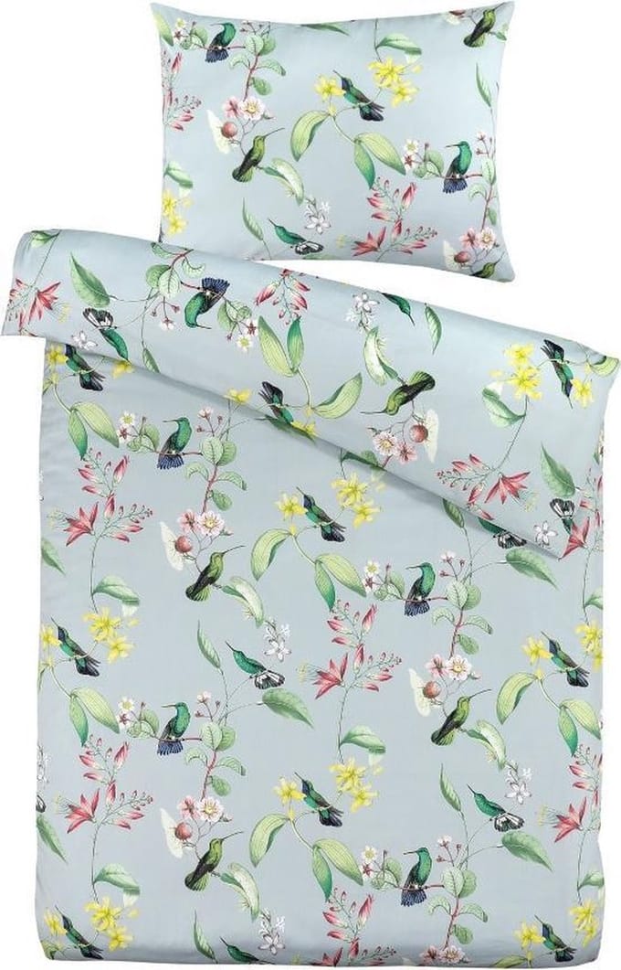 Papillon Burung grijs - Dekbedovertrek - 140X200/220cm + 1 kussensloop 60X70cm
