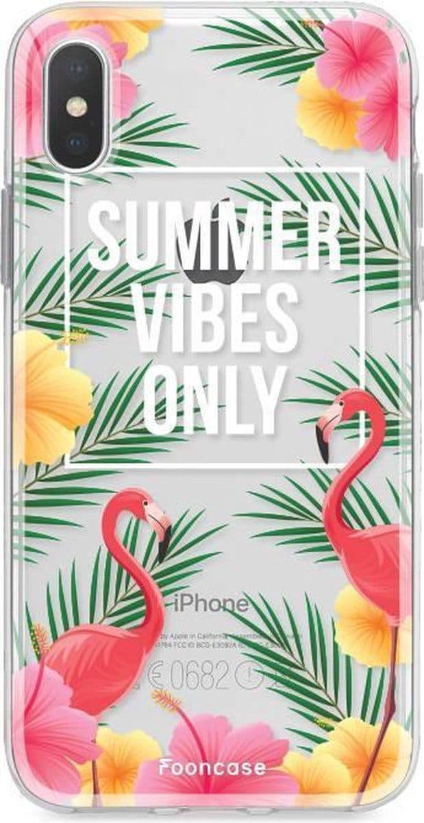 Fooncase Hoesje Geschikt voor iPhone XS Max - Shockproof Case - Back Cover / Soft Case - Summer Vibes Only
