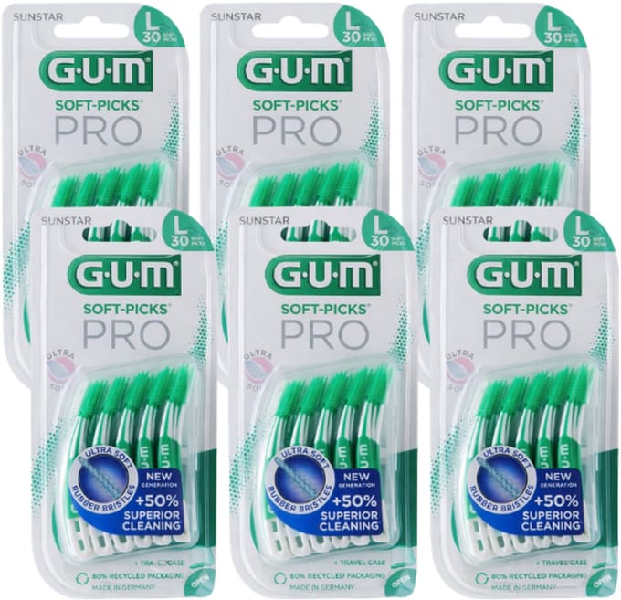 GUM Soft Picks PRO Large – 6 x 30 Stuks - Voordeelverpakking