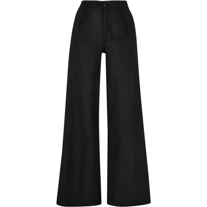 Urban Classics - High Linen Mixed Wijde broek - Taille, 28 inch - Zwart