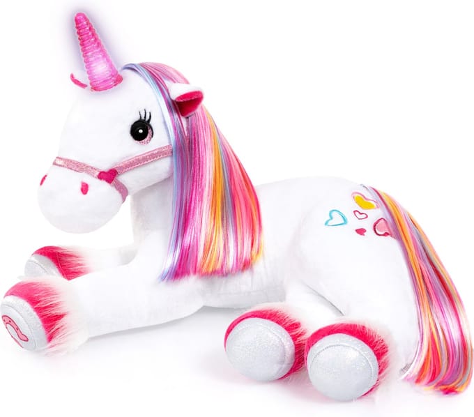 Bayer Design Interactieve eenhoorn pluche, knuffeldier, met licht, geluid