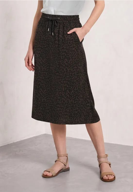 Midirok met elastische tailleband en splitten