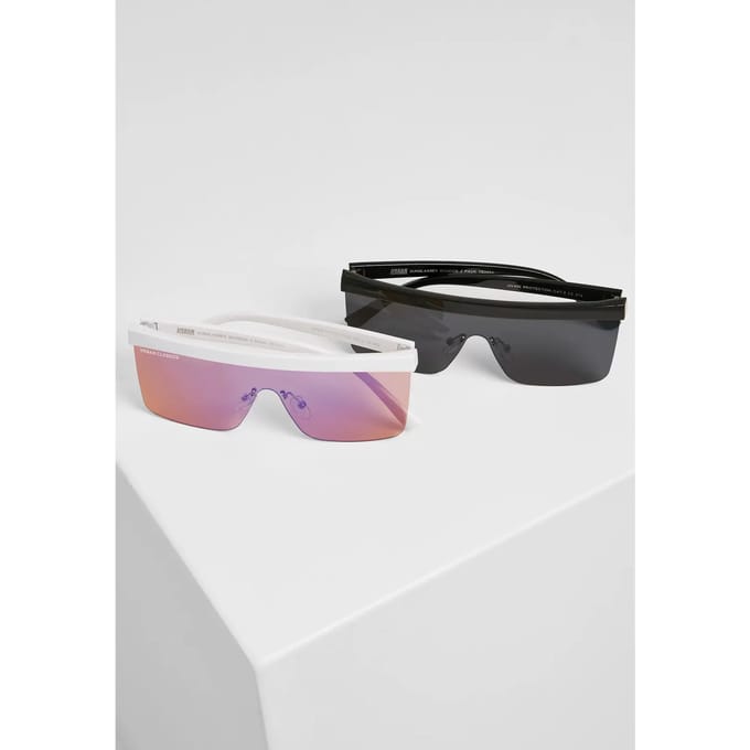 Urban Classics - Sunglasses Rhodos 2Pack black/white one size Zonnebril - Zwart/Wit