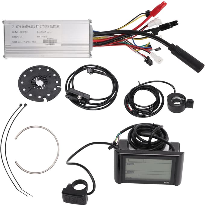 Elektrische Fiets Modificatie Kit Controller Display Duim Gashendel Vermogen Pedaalondersteuning Sensor Kit voor 36V 48V 500W Motor white