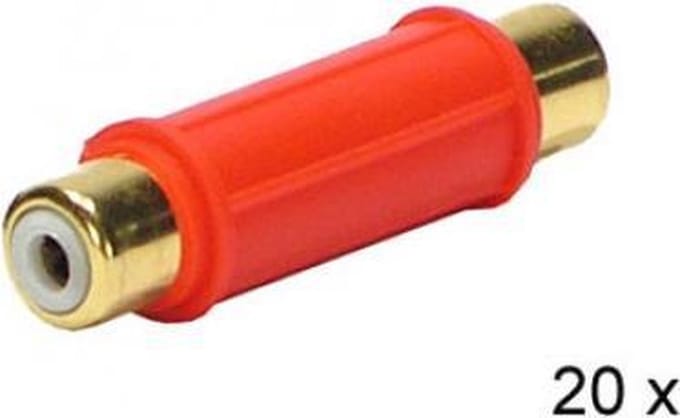 Audio adapter RCA F - RCA F ROOD 20 stuks