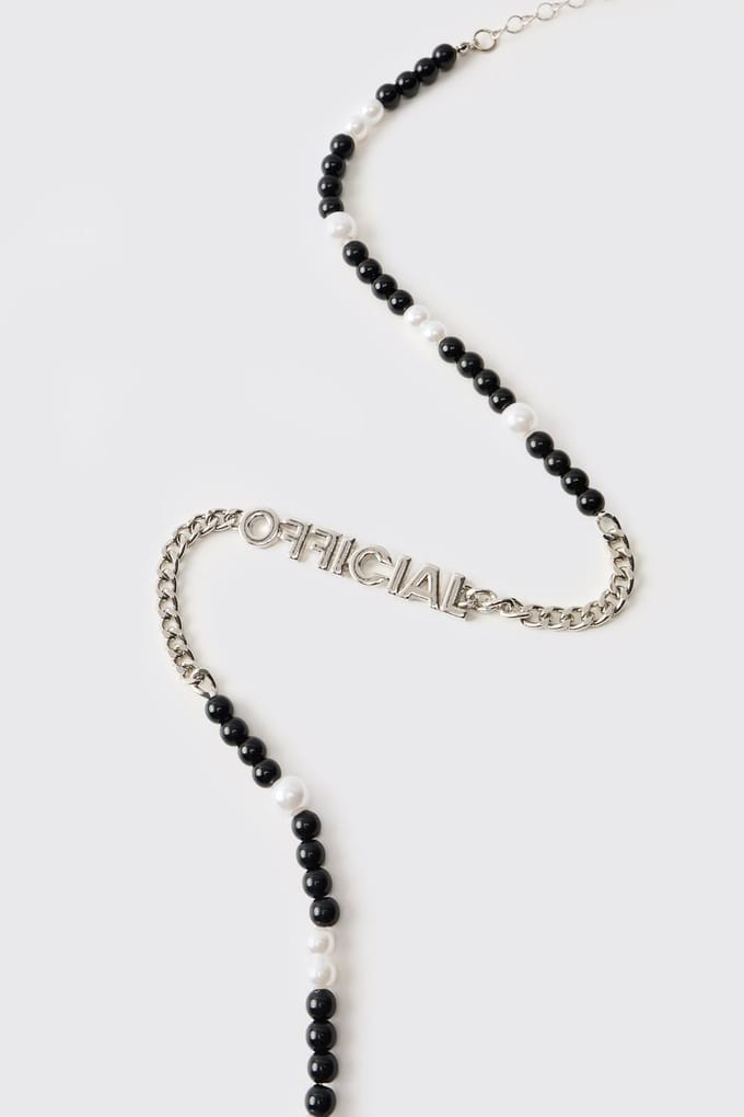 Silver Chain & Mixed Pearl Pendant Necklace