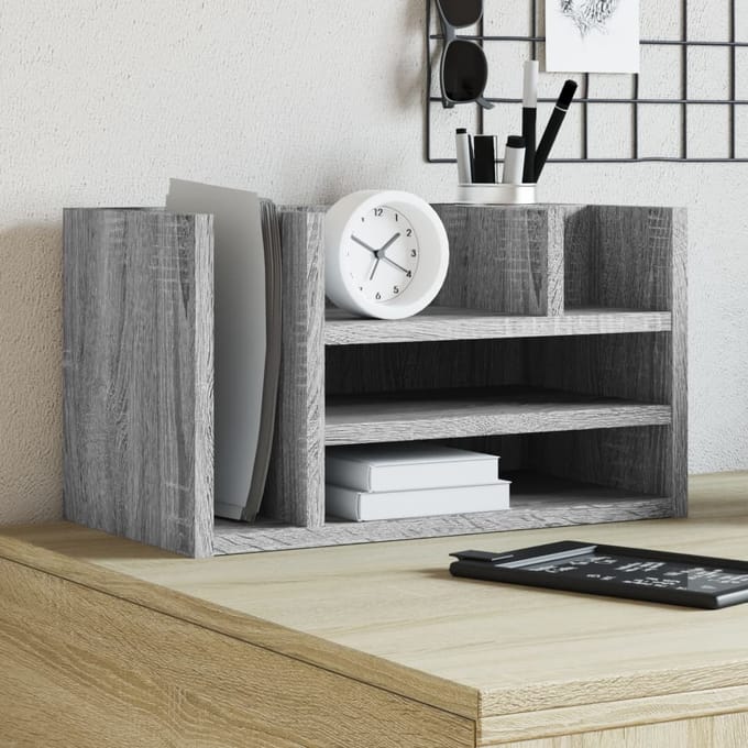 vidaXL - Bureau - organiser - 44,5x24x25 - cm - bewerkt - hout - grijs - sonoma - eiken