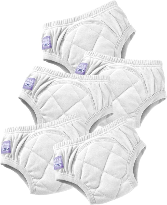 Oefenbroekjes - Potty training - Zindelijkheidstraining - Herbruikbaar en wasbaar - Pack van 5 - Wit