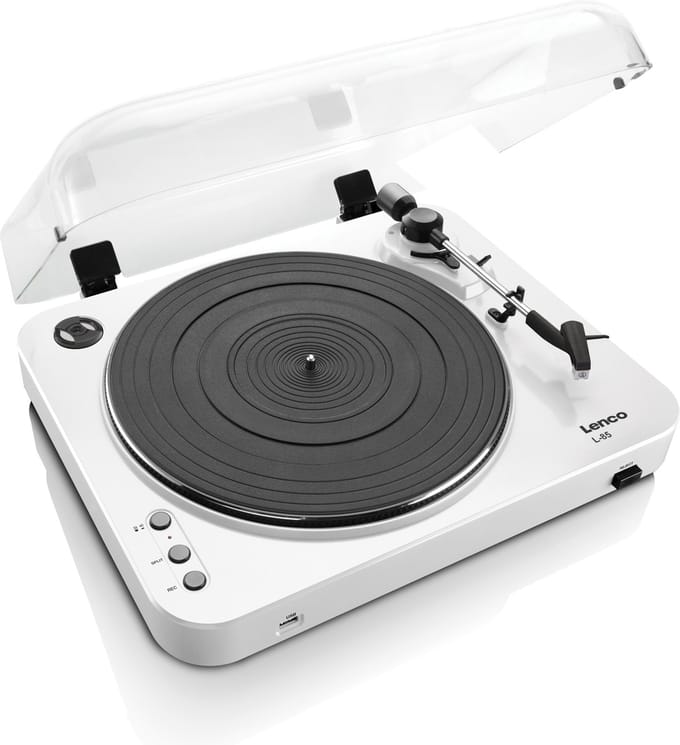 Lenco L-85 - turntable with digital recorder - Platenspeler Wit
