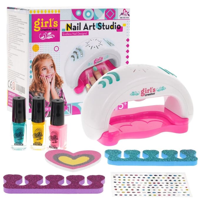 Nagelstudio Set Kinderen met LED Lamp, Lakjes & Separators
