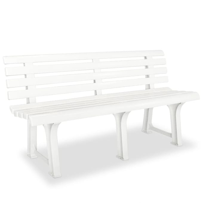 vidaXL - Tuinbank - 145,5 - cm - kunststof - wit