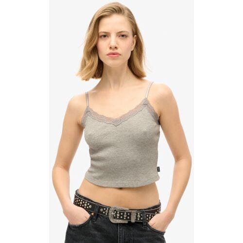 Korte top met kanten rand voor dames Superdry Essential