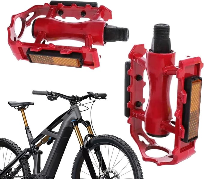 Fietspedalen Set - Ondersteuning Voet - Weg Workout - Massieve Aluminiumlegering - Universele Pasvorm - Rood