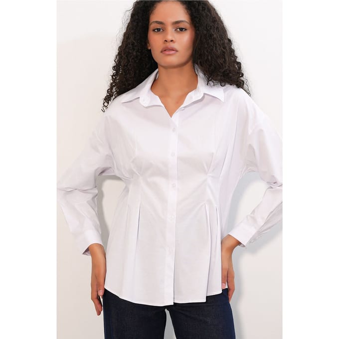 Fitted Poplin Overhemd Met Knopsluiting