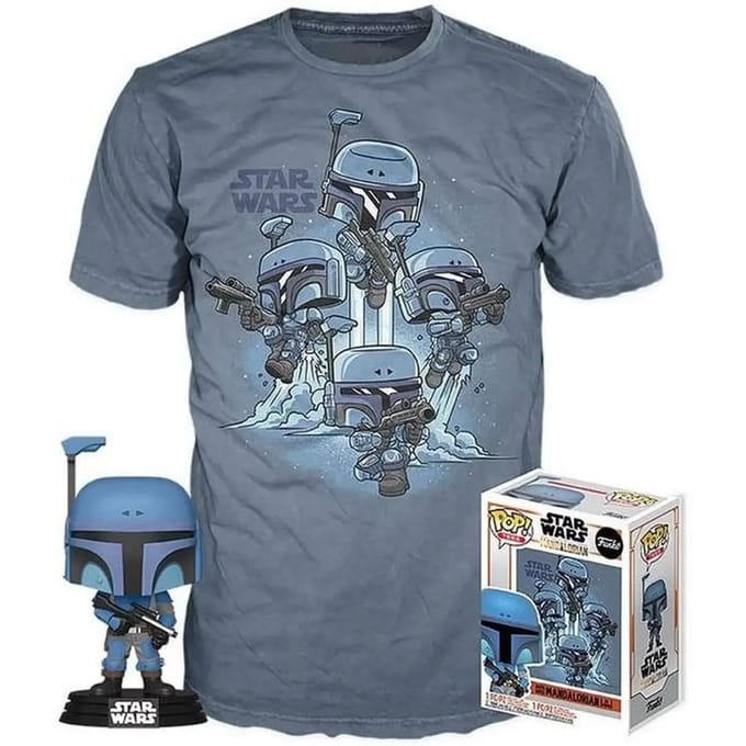 Funko Star Wars Verzamelfiguur & Tshirt Set POP! & Tee Box The Mandalorian Blauw