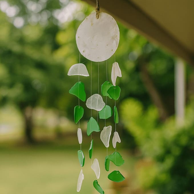Copis & Glass Drop - Green & White Glass