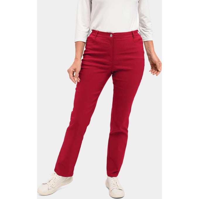 Superstretchbroek - rood - Gr. 42 van Goldner Fashion
