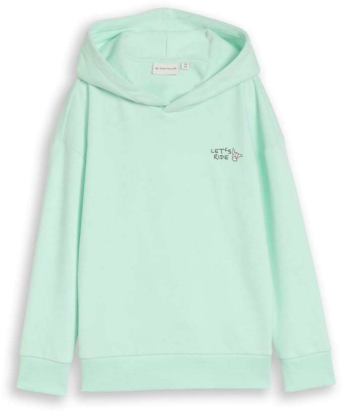 Tom Tailor - Oversized hoodie-sweatshirt met print op de rug - Maat 92/98 - light bay green
