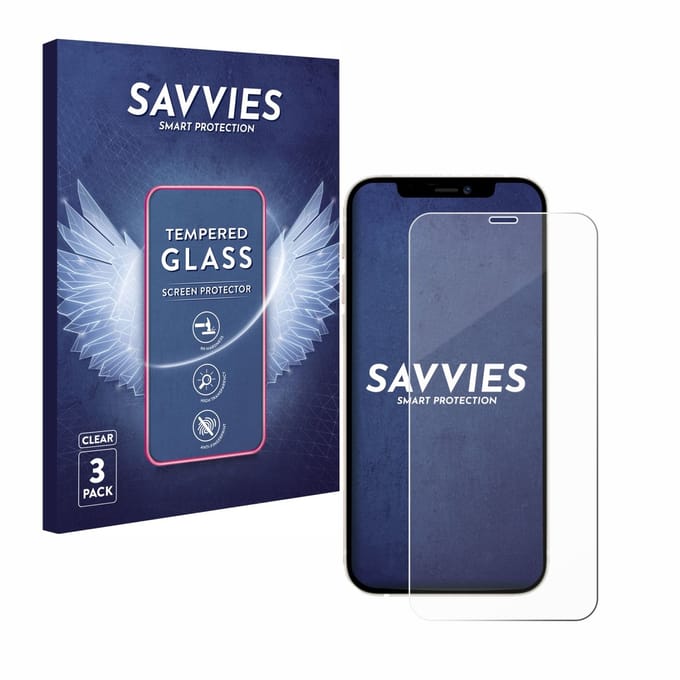 Savvies - Glas Screenprotector voor Apple iPhone 12 / 12 Pro - Gehard Beschermglas 9H 3 Stuks
