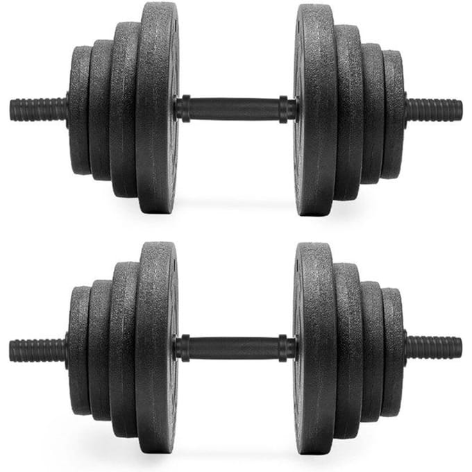 Actiget® Dumbellset - 30 KG - Complete Set - Thuis Sporten - Zwart