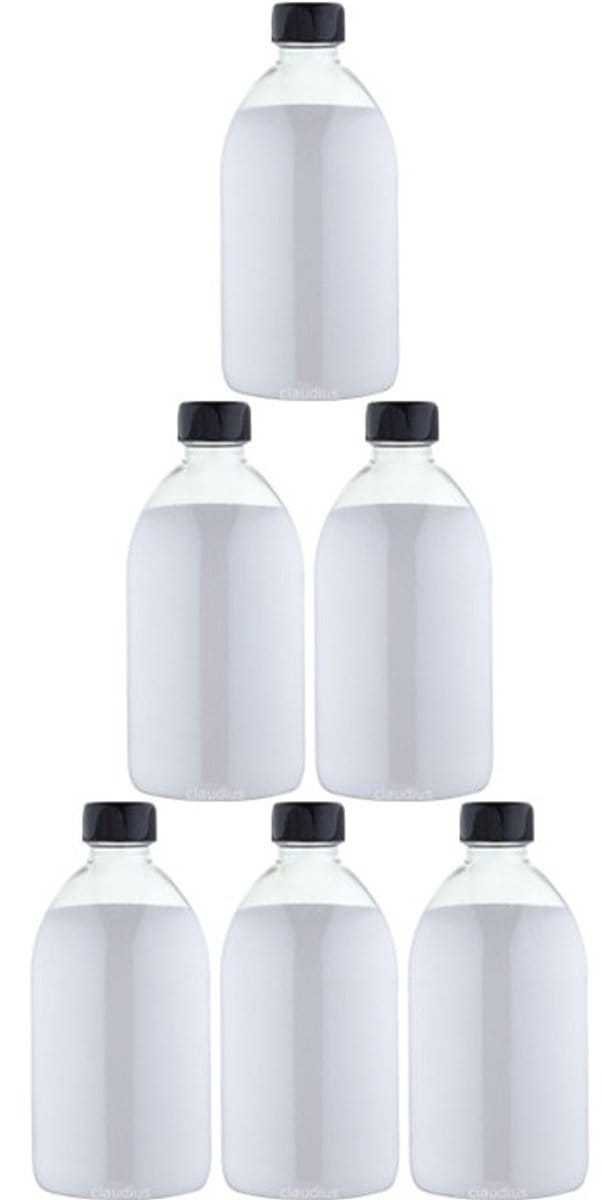 Scrubzout Kokos - 650 gram - Fles met zwarte dop - set van 6 stuks - Hydraterende Lichaamsscrub