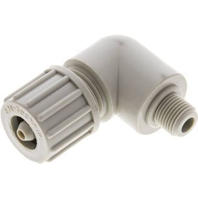 10x4mm & G1/8'' PP L-Vorm Knelfitting Buitendraad 10bar Kunststof en Polyamide