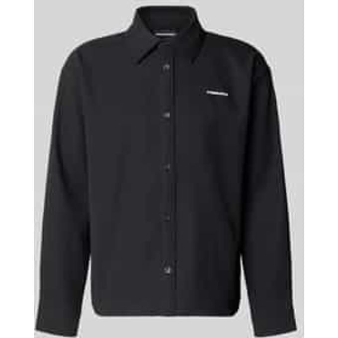 regular fit vrijetijdsoverhemd met kentkraag en label-stitching