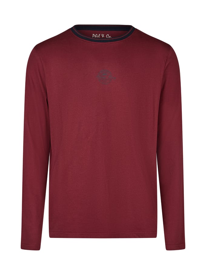 Phil & Co Heren Winter Pyjama Set Lang Rood/Grijs Geruit - Maat M