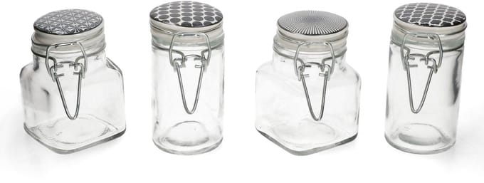 Set van 4 voorraadpotten 90ml Takeo