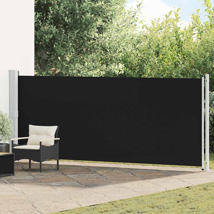 vidaXL - Tuinscherm - uittrekbaar - 600x160 - cm - zwart