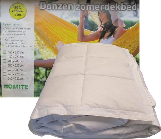 Dekbed Zomer Dons - 90% Dons - Eenpersoons - 140x220 cm - Wit