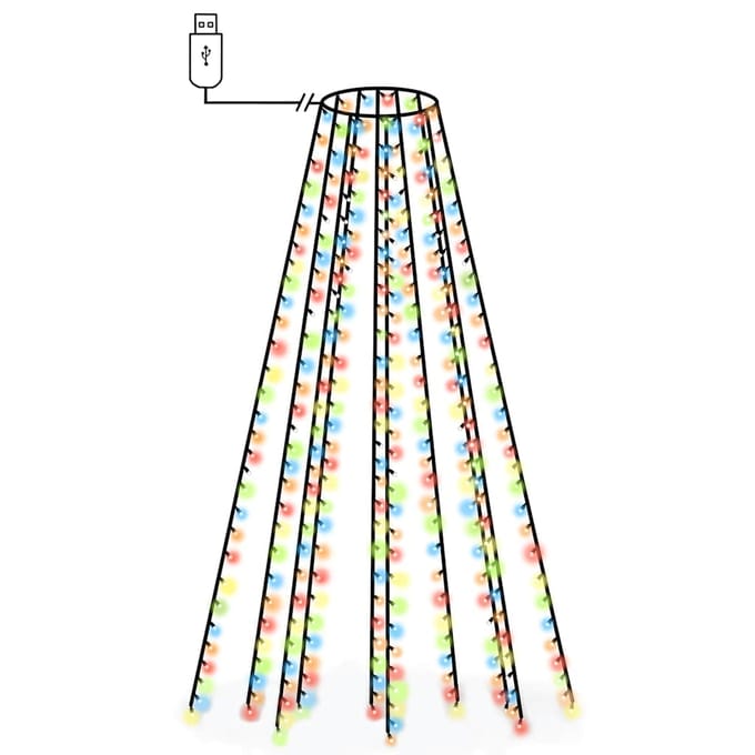 vidaXL Kerstboomverlichting met 250 LED's meerkleurig net 250 cm