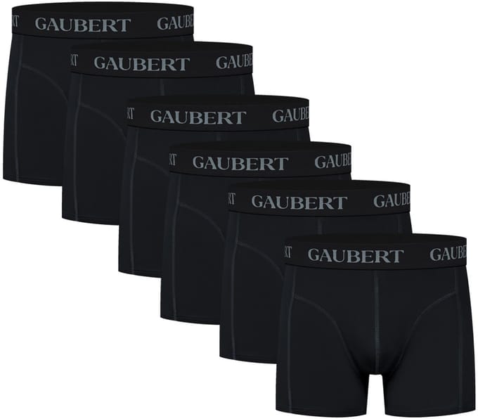 6 stuks Gaubert Heren Boxershorts - Bamboe - Zwart